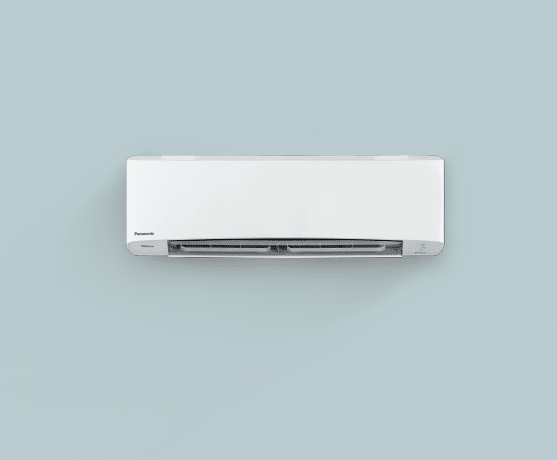 Panasonic air-conditioner on light colored wall